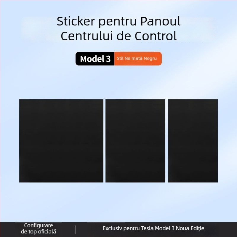Panou din fibră de carbon pentru consola centrală Tesla Model 3 – accesoriu de modificare a interiorului (versiune nouă)