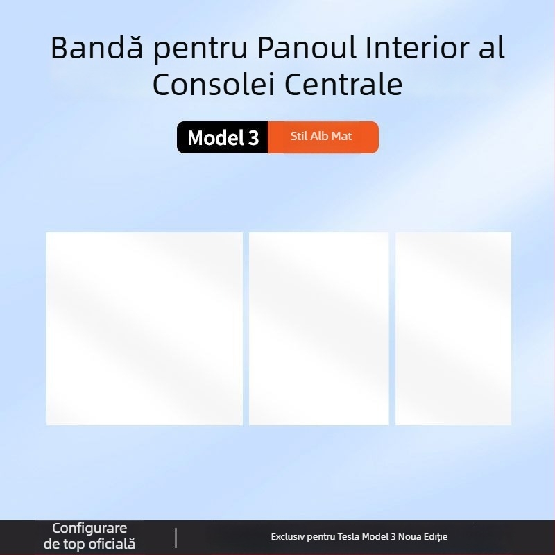 Panou din fibră de carbon pentru consola centrală Tesla Model 3 – accesoriu de modificare a interiorului (versiune nouă)