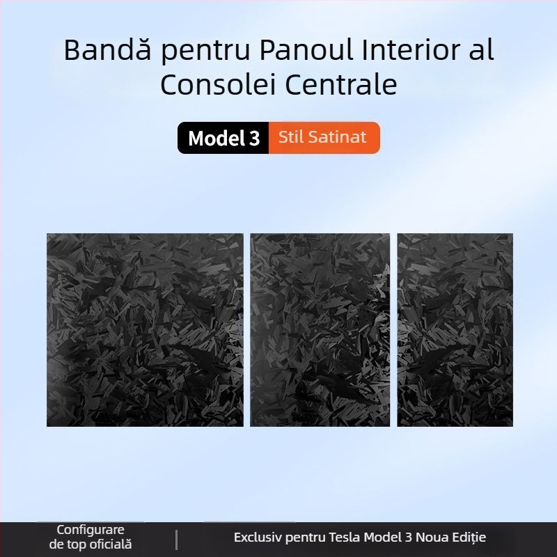 Panou din fibră de carbon pentru consola centrală Tesla Model 3 – accesoriu de modificare a interiorului (versiune nouă)