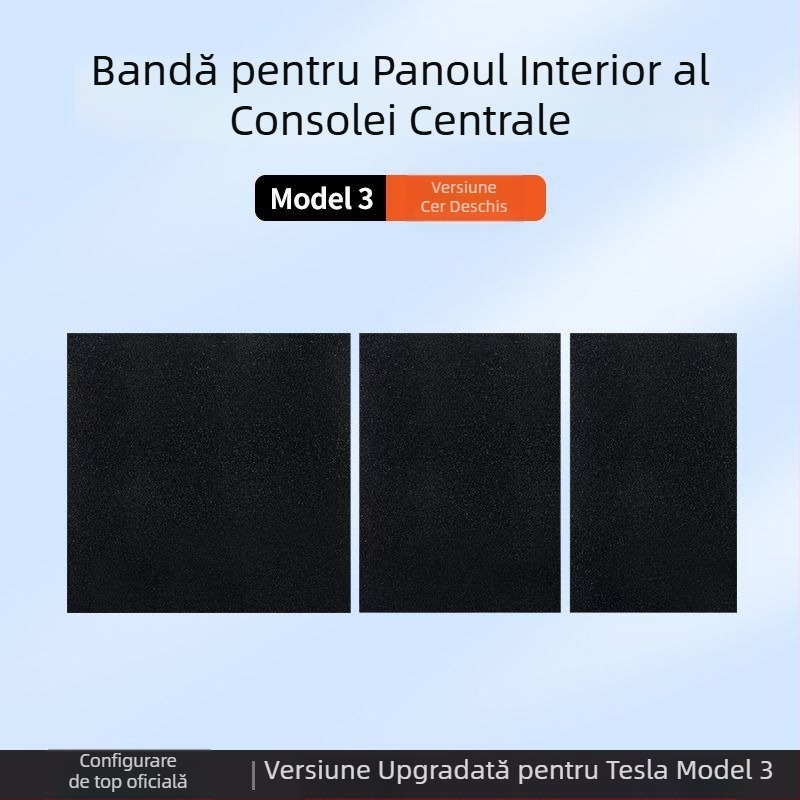 Panou din fibră de carbon pentru consola centrală Tesla Model 3 – accesoriu de modificare a interiorului (versiune nouă)