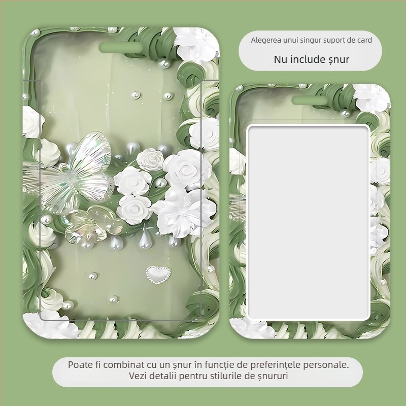 Youhanuo suport de card cu model floral, carcasă dură — pentru card de student, card de masă, card de metrou și autobuz, card de preluare la grădiniță