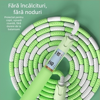 Coardă de sărit cu bambus pentru copii, 2,8 m, material TPE, pentru începători