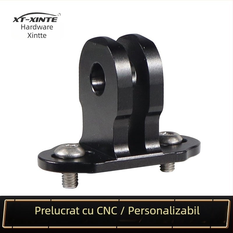 Suport fix pentru cadrul metalic al cușcăi pentru câini, compatibil cu GoPro și camerele DJI Action; distanța dintre găuri 15–24 mm; aliaj de aluminiu