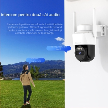 Cameră 4G alimentată cu energie solară pentru exterior, cu vedere panoramică de 360°, zi/noapte, supraveghere wireless la distanță și funcție de alarmă