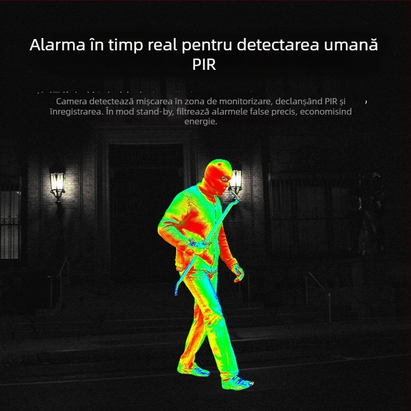 Cameră 4G alimentată cu energie solară pentru exterior, cu vedere panoramică de 360°, zi/noapte, supraveghere wireless la distanță și funcție de alarmă