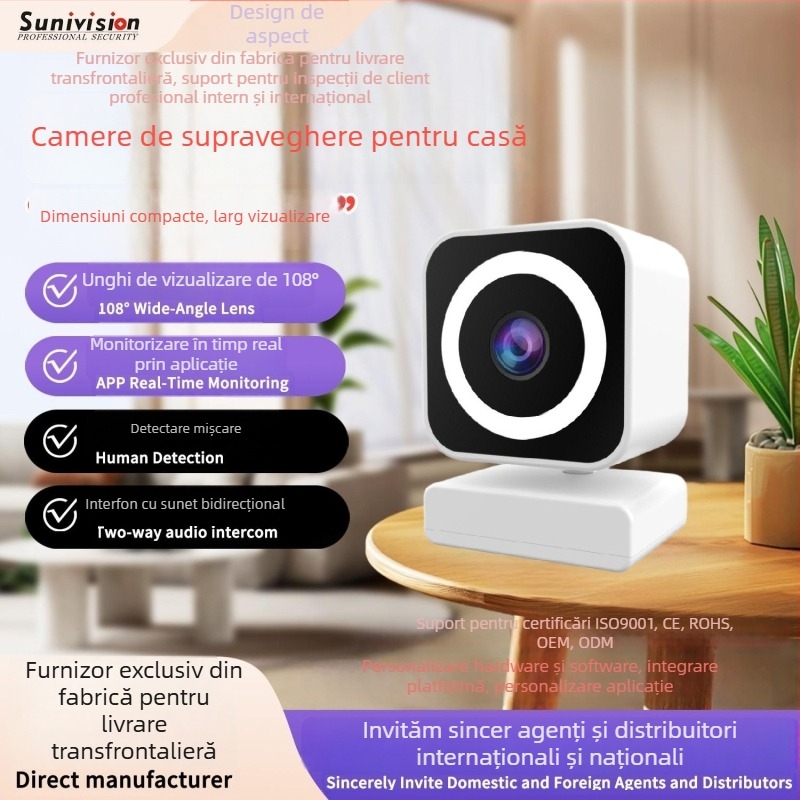 Camere IP - rezoluție 3MP/2K, vedere de noapte IR la 10 m, obiectiv 3.6°, alimentare 5V