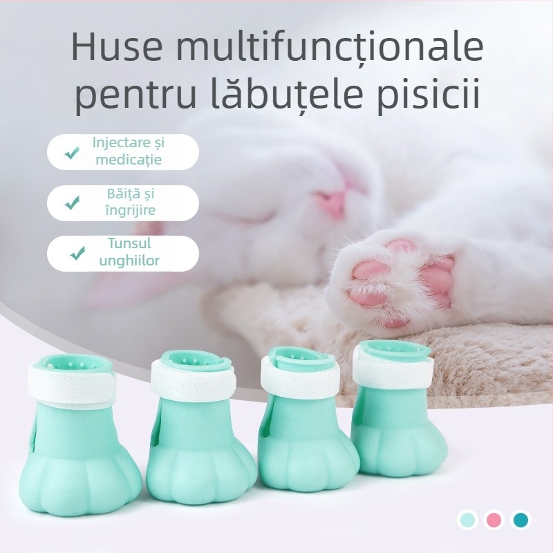 Acoperitoare pentru picioare de pisică pentru baie, anti-zgâriere, pantofi și mănuși din cauciuc, multifuncționale