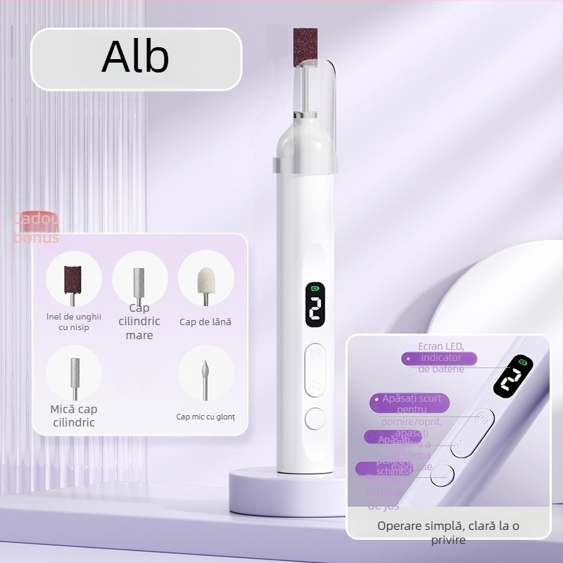 Kit de îngrijire a unghiilor cu multe funcții: polizor electric pentru unghii cu lampă și stilou de lustruire, 2-in-1, model Ys-mj003, origine Zhejiang, ambalaj de bază