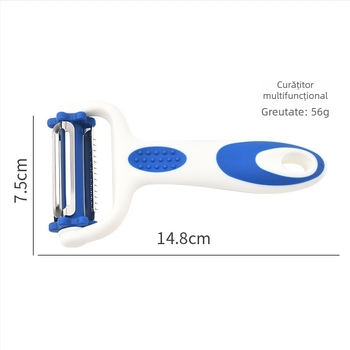 Feliator-rasor 3 în 1 cu funcție rotativă pentru fructe și legume, PP/PE/420J2