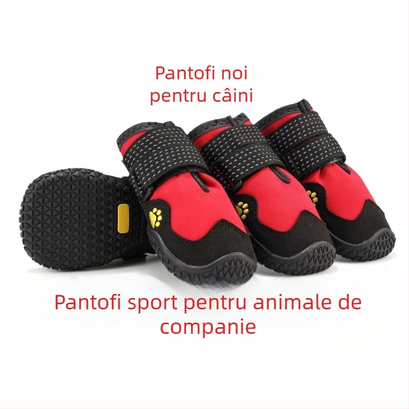 Pantofi pentru câini de exterior, impermeabili, talpă din cauciuc antiderapant, pentru câini de mici și mari, fluorescenți, rezistenți la uzură.