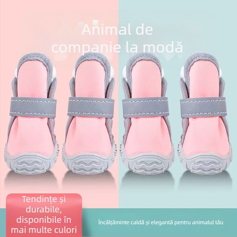 Pantofi pentru animale de companie cu Velcro (TPR) – călduroși, antiderapant, respirabili, rezistenți la uzură, talpă moale