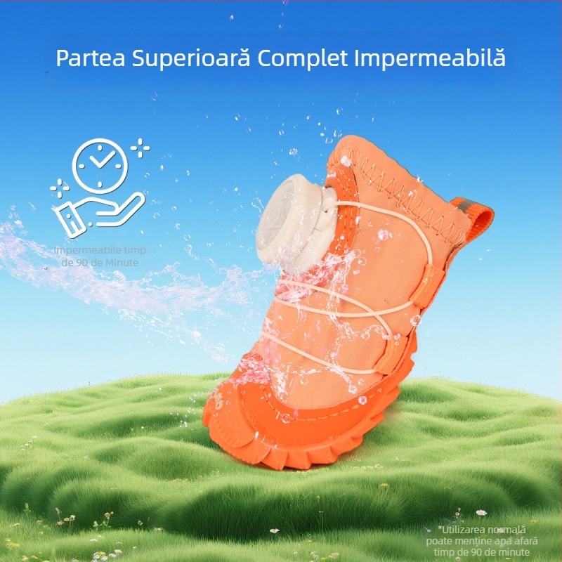 Pantofi pentru câini, talpă moale, cu protecție împotriva apei, pentru rase mici (Teddy și Bichon), închidere cu nasturi