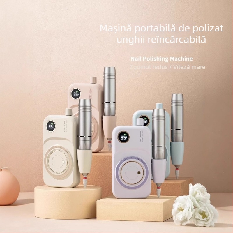 Mașină de pilit unghii, electrică, reîncărcabilă, cu set de unelte – dispozitiv pentru manichiură, șlefuire și lustruire, corp din plastic