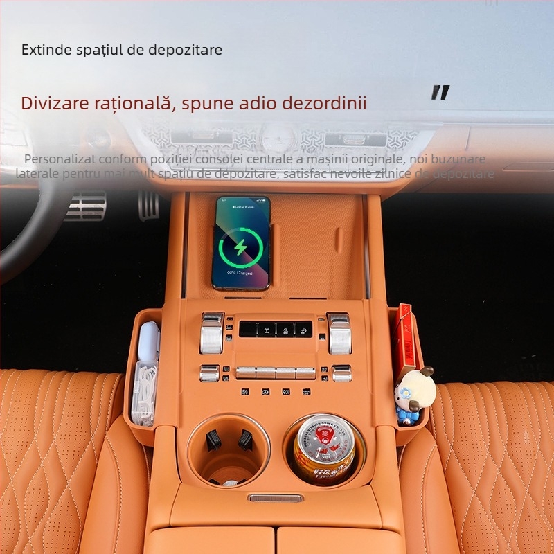 Veelvee accesorii interioare din silicon ABS pentru consola centrală — pad siliconic pentru centrul de control (semi-pachet), instalare cu autocolant static, compatibil cu panoul de comutare și zona pentru pahar