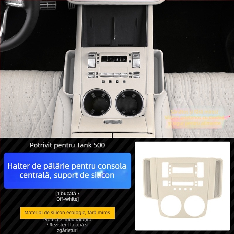 Veelvee accesorii interioare din silicon ABS pentru consola centrală — pad siliconic pentru centrul de control (semi-pachet), instalare cu autocolant static, compatibil cu panoul de comutare și zona pentru pahar