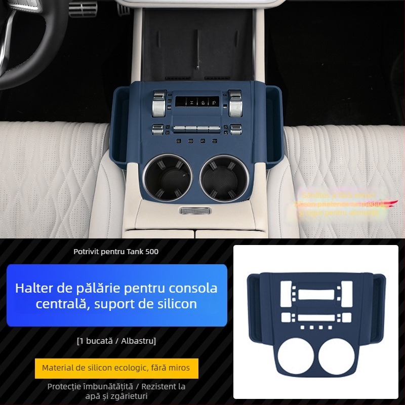 Veelvee accesorii interioare din silicon ABS pentru consola centrală — pad siliconic pentru centrul de control (semi-pachet), instalare cu autocolant static, compatibil cu panoul de comutare și zona pentru pahar