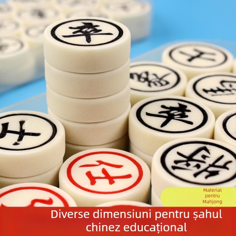 Set de șah chinezesc din plastic, ediție portabilă de voiaj, joc de șah pentru antrenament, pentru vârstele 7–60 ani