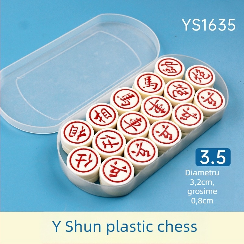 Set de șah chinezesc din plastic, ediție portabilă de voiaj, joc de șah pentru antrenament, pentru vârstele 7–60 ani