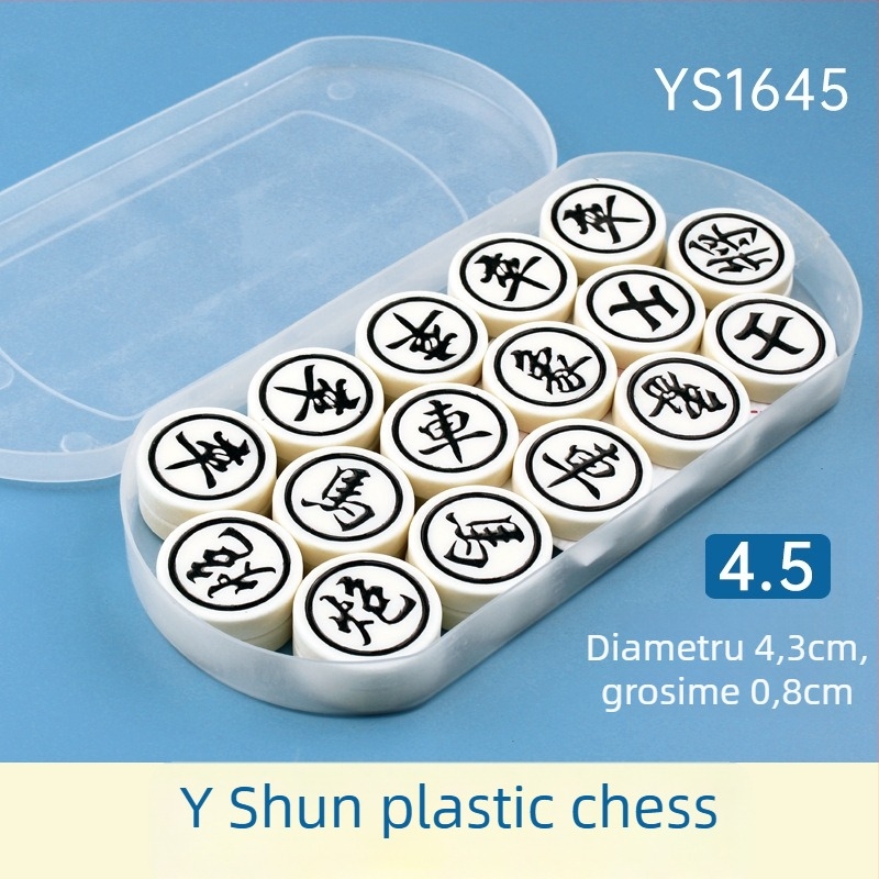 Set de șah chinezesc din plastic, ediție portabilă de voiaj, joc de șah pentru antrenament, pentru vârstele 7–60 ani