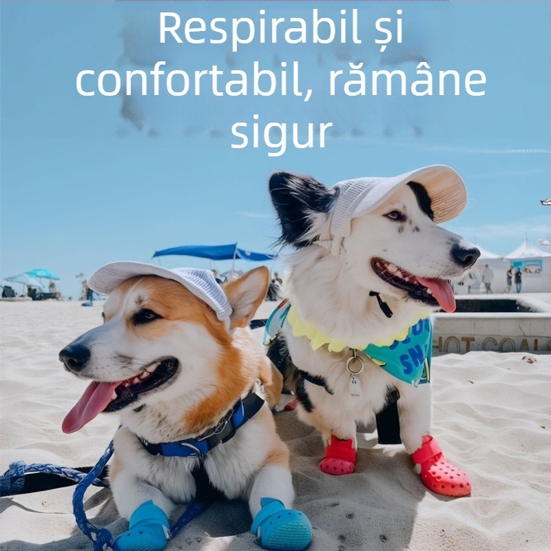 Pantofi pentru câini din cauciuc pentru ploaie — impermeabili, antiderapante, rezistenți la uzură, decorativi.