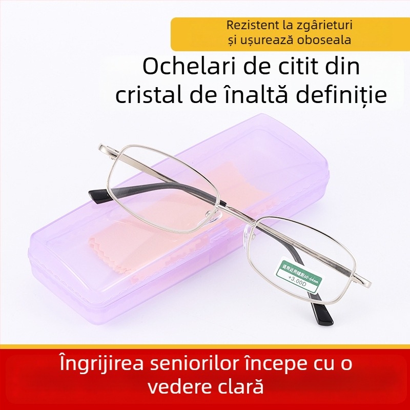 Ochelari de citit cu ramă fluture, ramă completă, lentile din sticlă, model 608-3#
