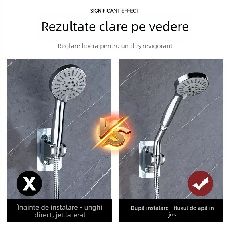 Cap de duș cu articulație la 135° și duș portabil, oțel, montaj filetat