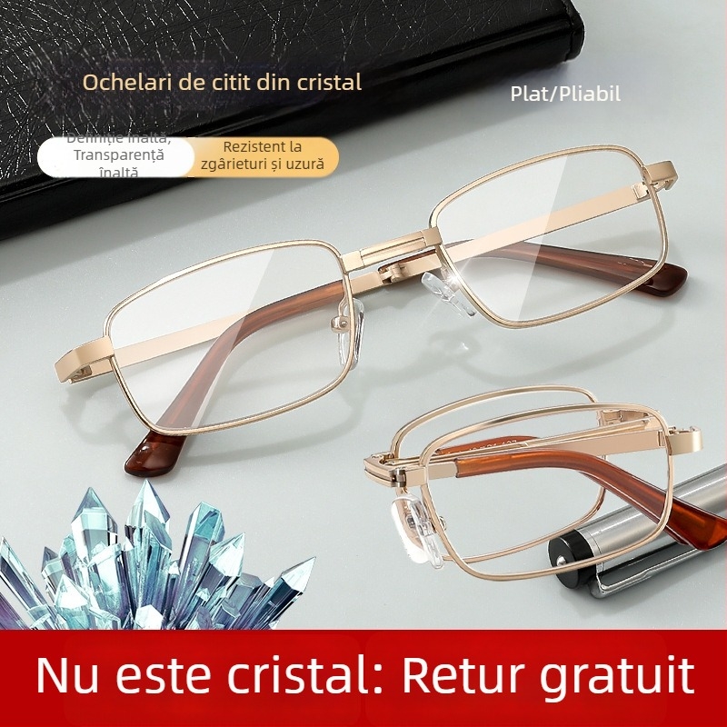 Cristal real din Marea de Est — ochelari de lectură de înaltă calitate, lentile din cristal, ultra-ușori pentru vârstnici, protecție a ochilor și lentile rezistente la zgârieturi