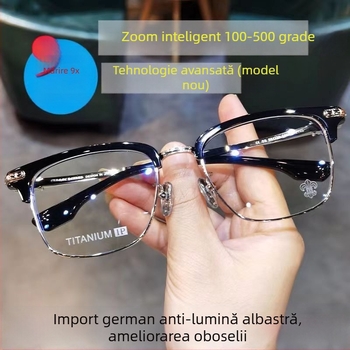 Ochelari inteligenți de citit cu reglaj automat al dioptriilor, focalizare duală pentru distanță și apropiere, claritate înaltă, protecție împotriva luminii albastre, multifocali pentru seniori