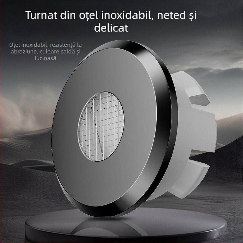 Capac decorativ pentru orificiul de preaplin al chiuvetei din oțel inox, montaj încorporat, stil lux ușor, electroplating, de la Chaochen kitchen and bathroom