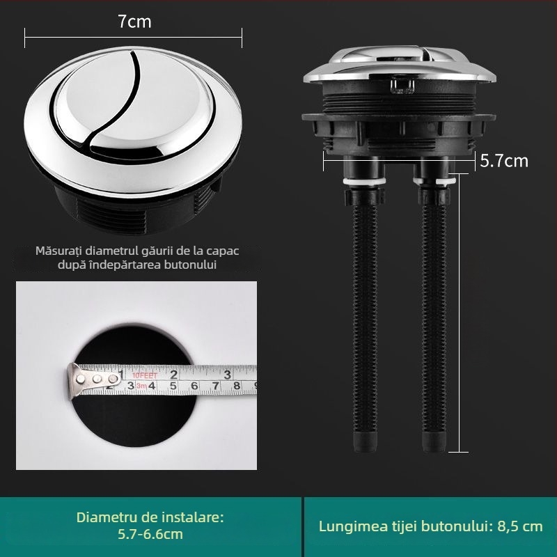 Buton pentru rezervorul de toaletă | Material: Plastic | Stil: Modern minimalist | Prelucrare mecanică