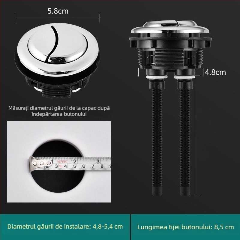 Buton pentru rezervorul de toaletă | Material: Plastic | Stil: Modern minimalist | Prelucrare mecanică