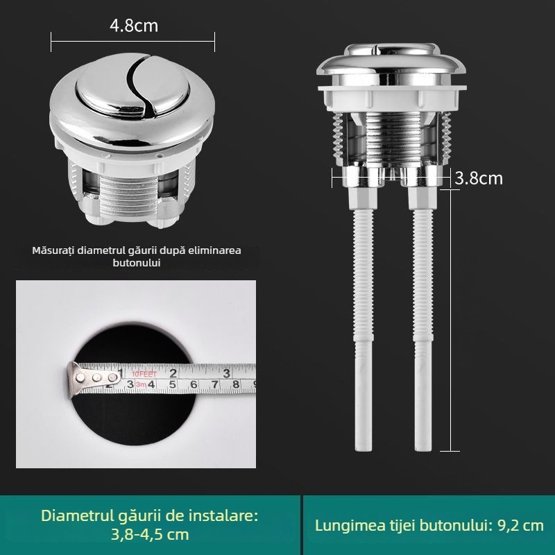 Buton pentru rezervorul de toaletă | Material: Plastic | Stil: Modern minimalist | Prelucrare mecanică