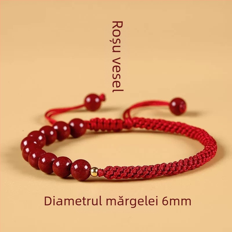 Brățară cinnabar cu șnur, piele artificială, stil etnic, unisex, țesut manual, primăvara 2025