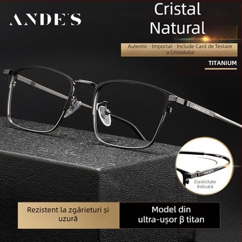 Ochelari de citit fără rame, cu ramă din titan și lentile din sticlă pentru adulți.