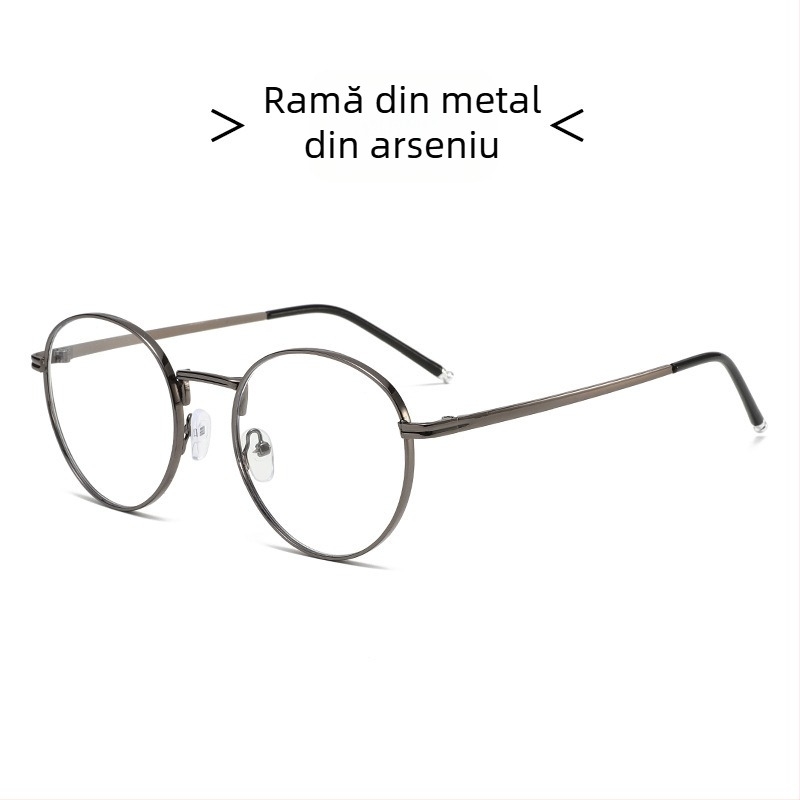 Ochelari de citit Long Biao, lentile PC, protecție împotriva luminii albastre, ramă metalică ovală