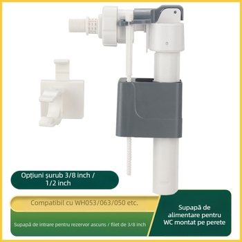 WDI Kit plastic de valvă de intrare apă pentru toaletă încastrată în perete | montaj prin inserare | turnare prin injecție | stil modern minimalist