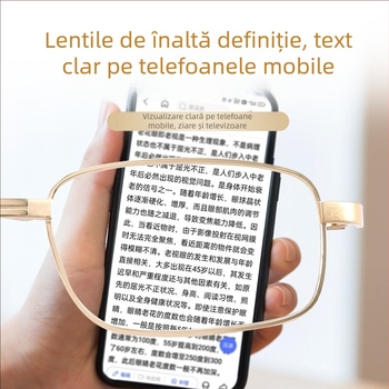 Ochelari de citit cu lentile din cristal, pliabili, portabili, model 801, de înaltă calitate