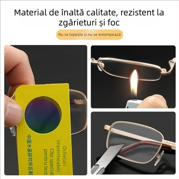 Ochelari de citit cu lentile din cristal, pliabili, portabili, model 801, de înaltă calitate
