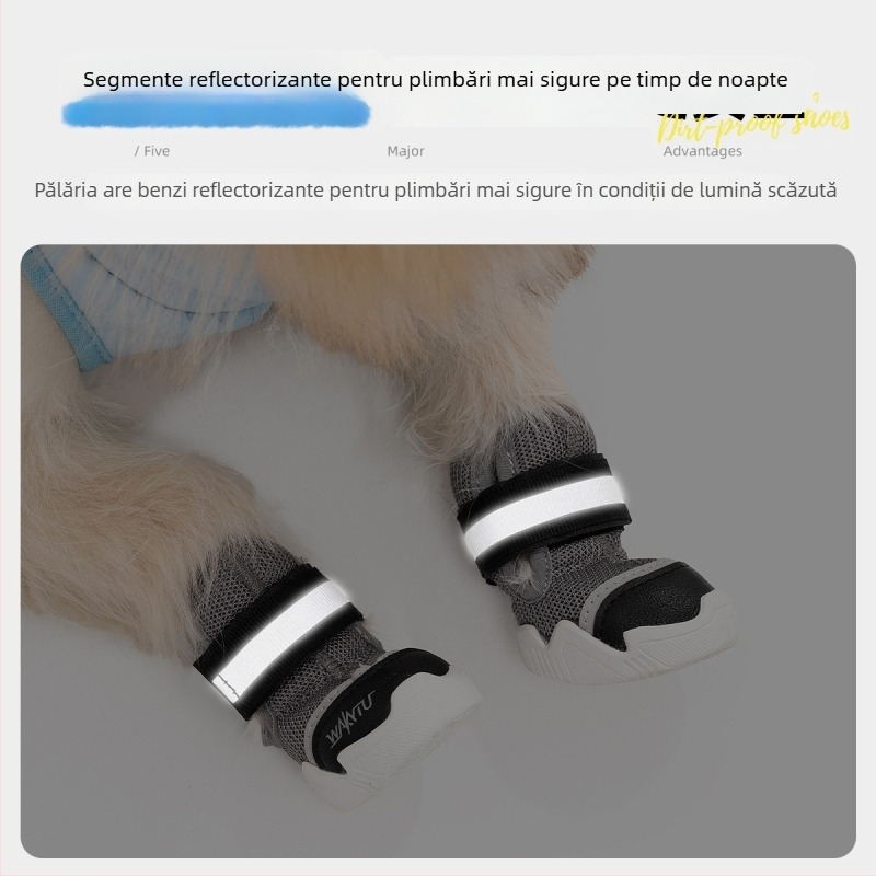 wakytu Pantofi pentru câini – Antiderapant, Cald, Material Plasă Casual (C367)