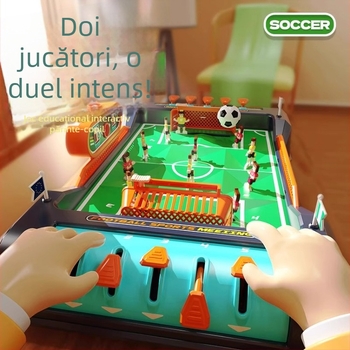 Joc de fotbal pe masă pentru doi – jucărie educativă interactivă pentru coordonarea mână-ochi și interacțiune părinte-copil, plastic