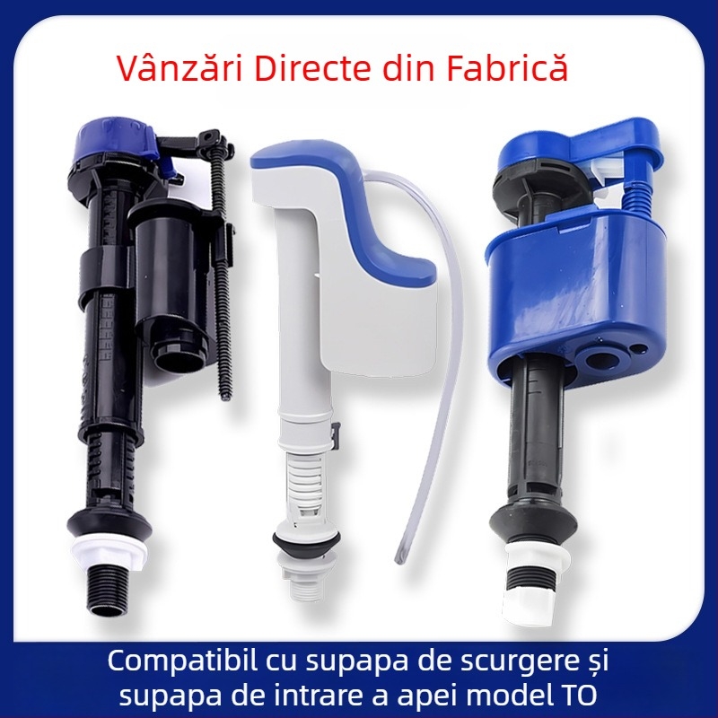 Kit valvă WC universal Toto/American-Standard pentru toaletă: supapă de alimentare BH119, accesoriu rezervor CW886, supape BH129 alimentare și evacuare; material plastic; universal; montaj; stil modern minimalist
