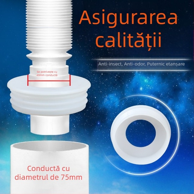 Inel silicon anti miros pentru conductele de scurgere ale bucătăriei și a mașinii de spălat | Anti insecte | Brand Madloog/Medilong | Montaj | Etichetare privată disponibilă