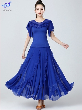 Costum de antrenament pentru ballroom dance (Yihuang, Milk Silk Gauze, Polyester + Spandex, Femeie, Costum de scenă obișnuit)