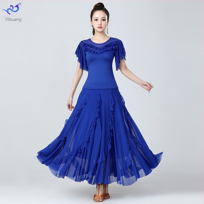 Costum de antrenament pentru ballroom dance (Yihuang, Milk Silk Gauze, Polyester + Spandex, Femeie, Costum de scenă obișnuit)