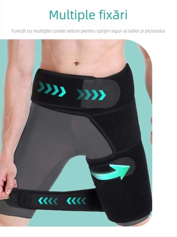 Centură de protecție a taliei pentru sport, cu protecții pentru zona inghinală și coapsă — anti-tensionare musculară (Cauciuc cloroprenic, adulți, protecție talie)