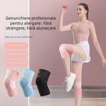 Genunchiere tricotate din nailon pentru sporturi în aer liber, încălzite, antiderapante, respirante, absorbante de sudoare, pentru ciclism, fitness, alergare, drumeții