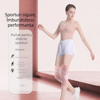 Genunchiere tricotate din nailon pentru sporturi în aer liber, încălzite, antiderapante, respirante, absorbante de sudoare, pentru ciclism, fitness, alergare, drumeții