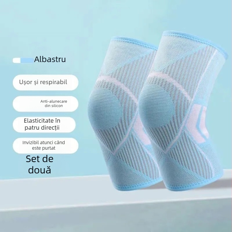 Genunchiere tricotate din nailon pentru sporturi în aer liber, încălzite, antiderapante, respirante, absorbante de sudoare, pentru ciclism, fitness, alergare, drumeții