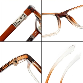 Ochelari de citit, lentile din sticlă, ramă integrală, ramă pătrată