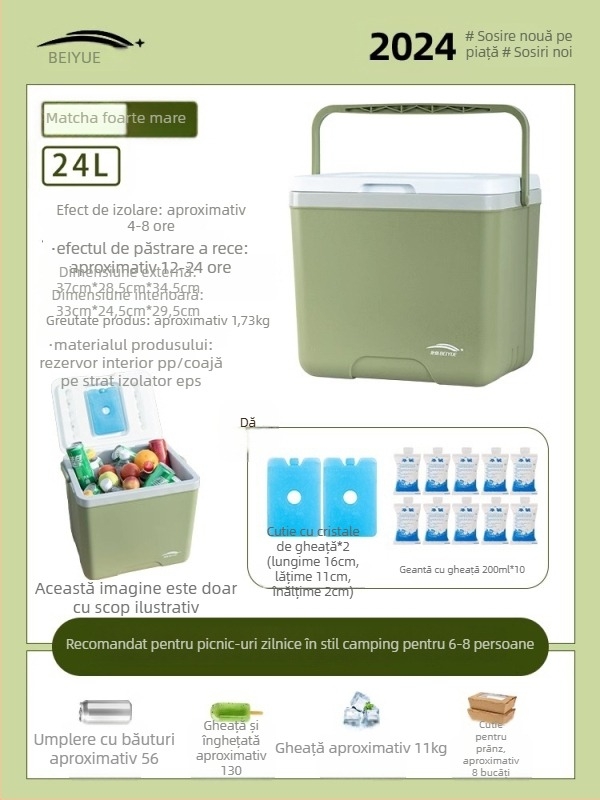 Beiyue cutie izolată pentru pescuit, material PE, capacitate 12-20 L, portabil